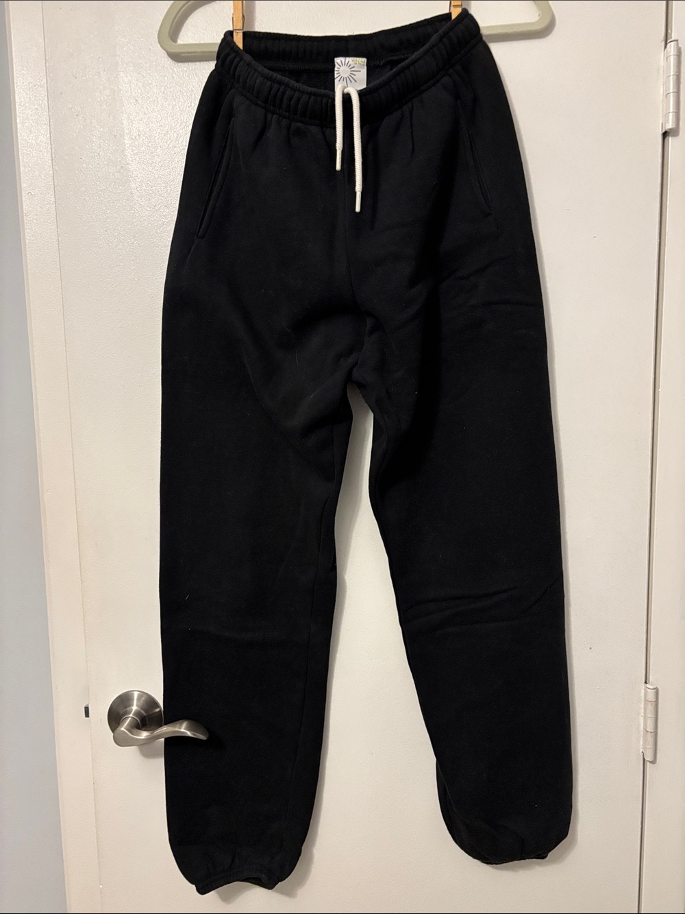 aerie Black Drawstring Fleece Joggers
